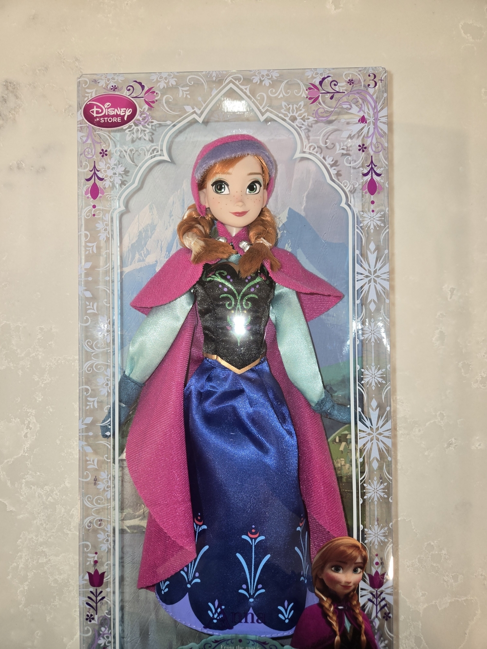 Disney Anna Doll in Pink Cape and Blue Dress